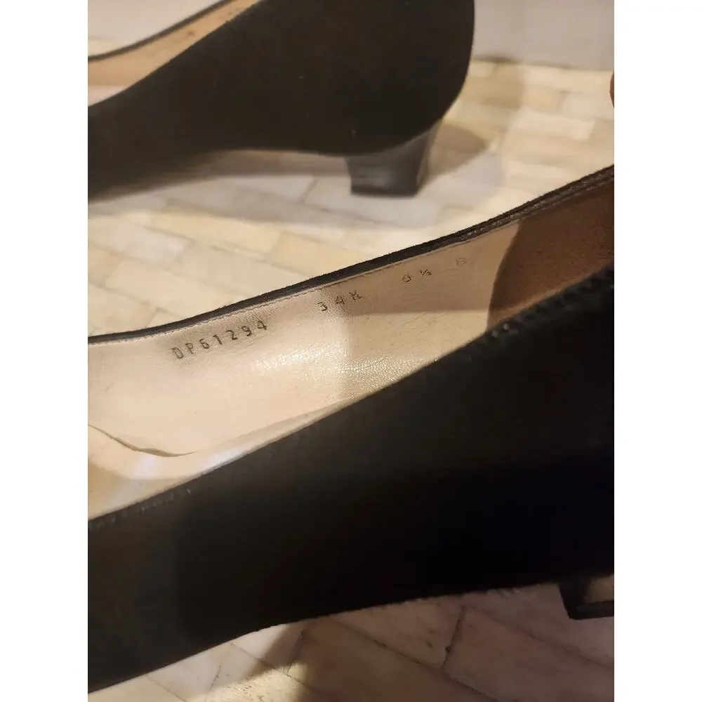 Salvatore Ferragamo black suede bow ballet flats size 8.5